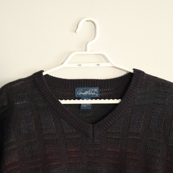 Vntg Arnold Palmer Men's Sz M Multi-Colored Long Sleeve Pullover Crew Sweater - Picture 4 of 10